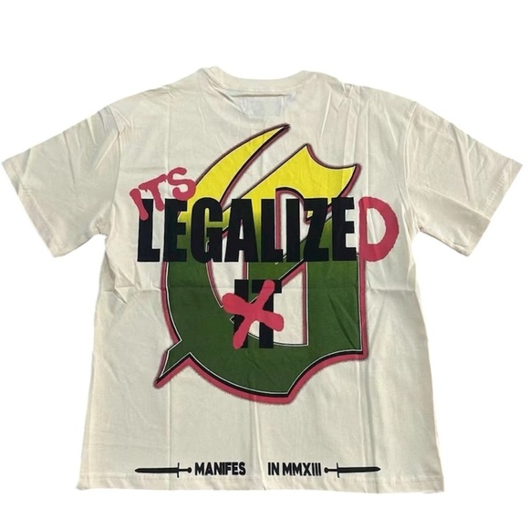 Godspeed “Legalize It” Graphic Tee Cream/Blue • #77/555 • Size L - Picture 3 of 8